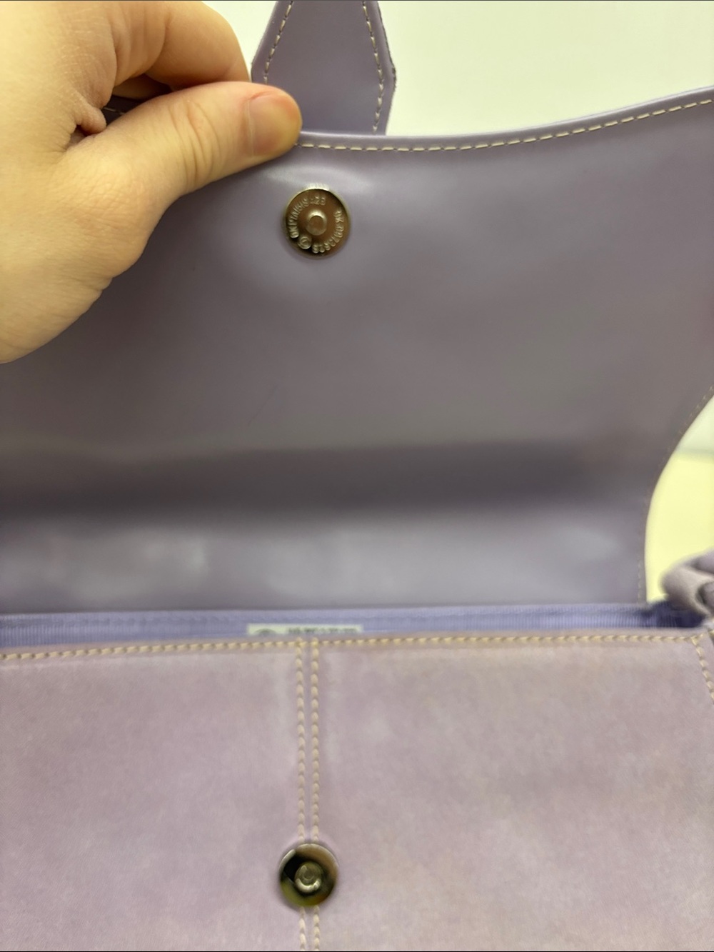 NWT Suzanne Somers Lavender Suede Crossbody Bag - Picture 6 of 8